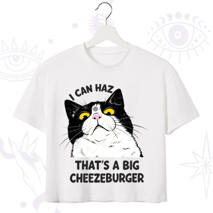 Purplehecate I Can Haz That's A Big Cheezeburger Crop T-Shirt