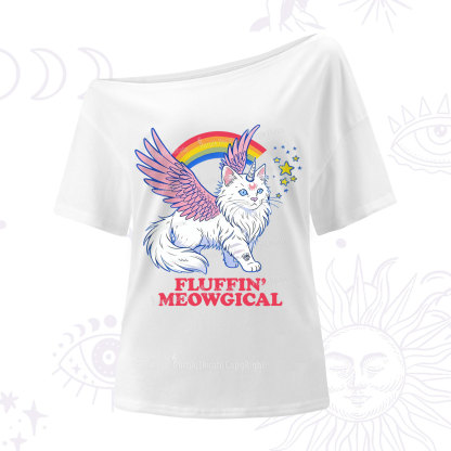 Purplehecate Fluffin Meowgical One Shoulder T-Shirt