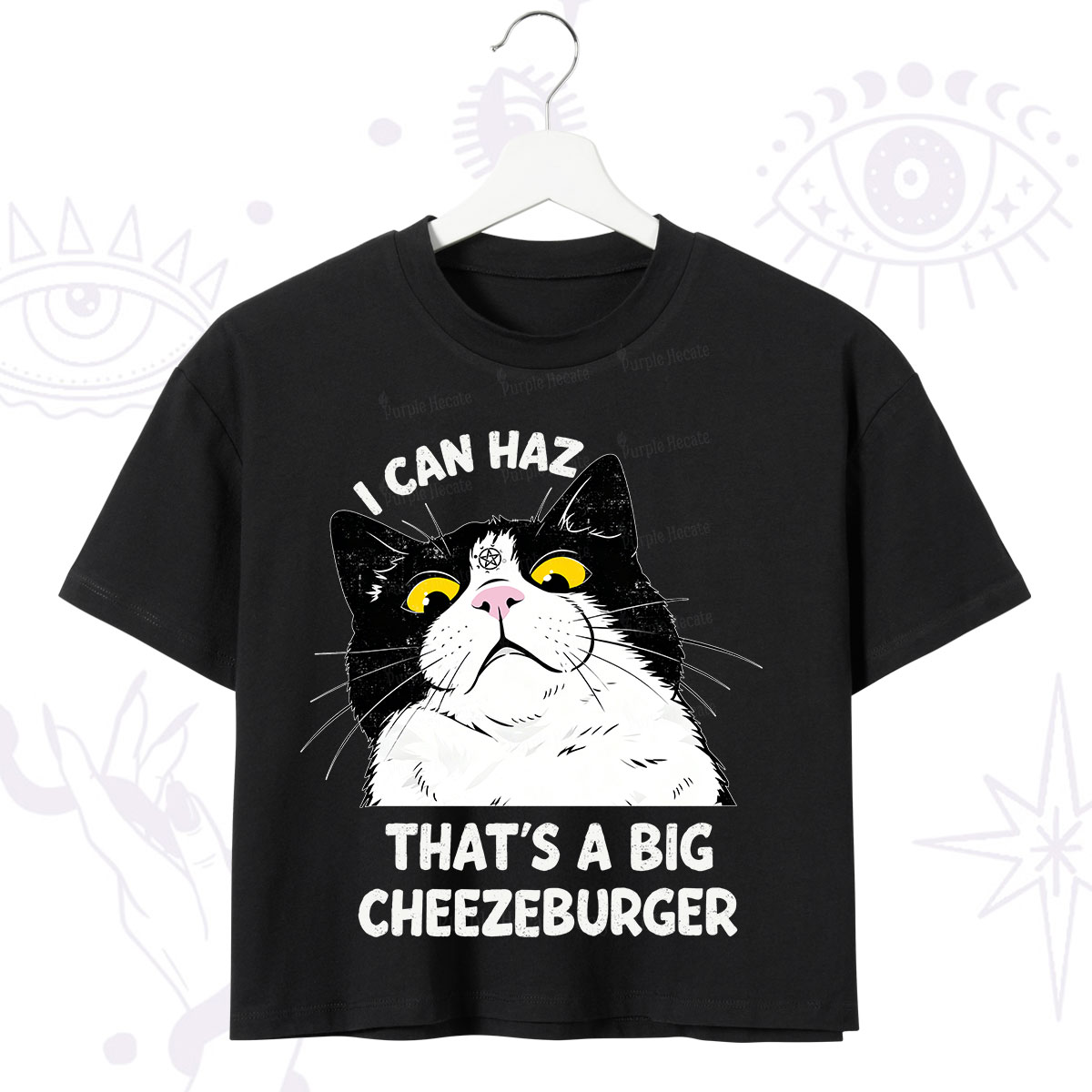 Purplehecate I Can Haz That's A Big Cheezeburger Crop T-Shirt