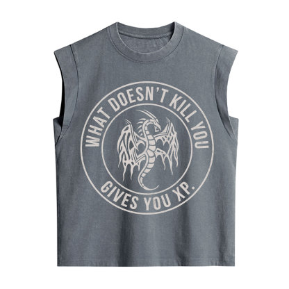 Purplehecate What Doesn't Kill You Gives You XP Vintage Washed Tank