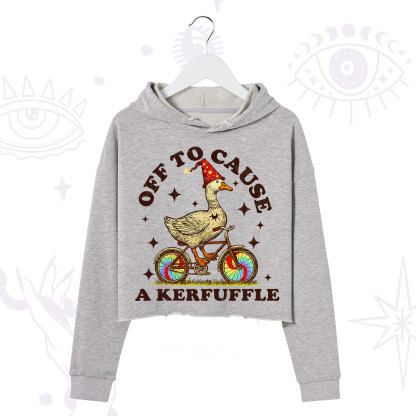 Purplehecate Off to Cause a Kerfuffle Goose Crop Hoodie