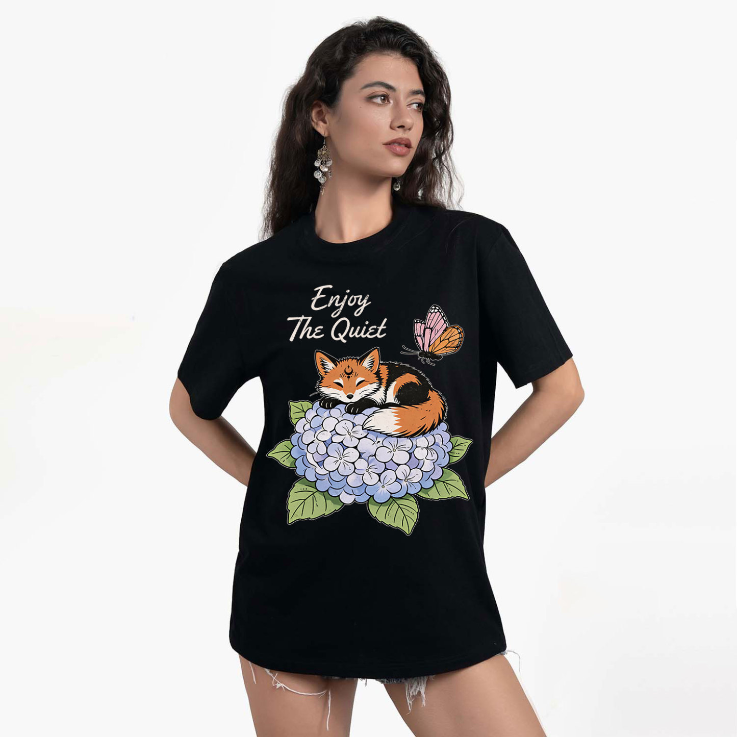Purplehecate Enjoy The Quiet Fox T-Shirt