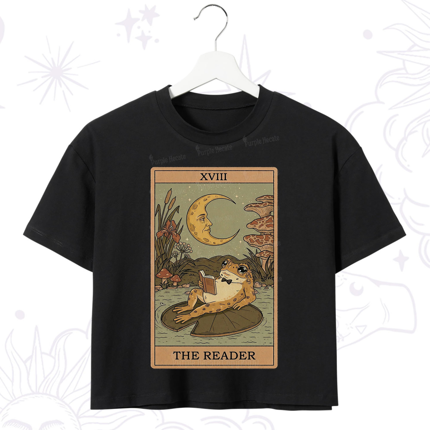 Purplehecate The Reader Frog Tarot Crop T-Shirt