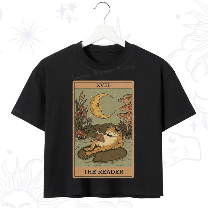 Purplehecate The Reader Frog Tarot Crop T-Shirt
