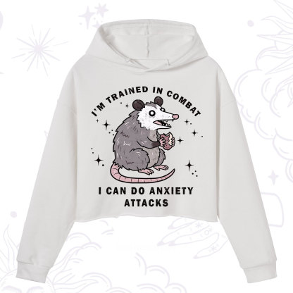 Purplehecate Anixety Attack Opossum Crop Hoodie