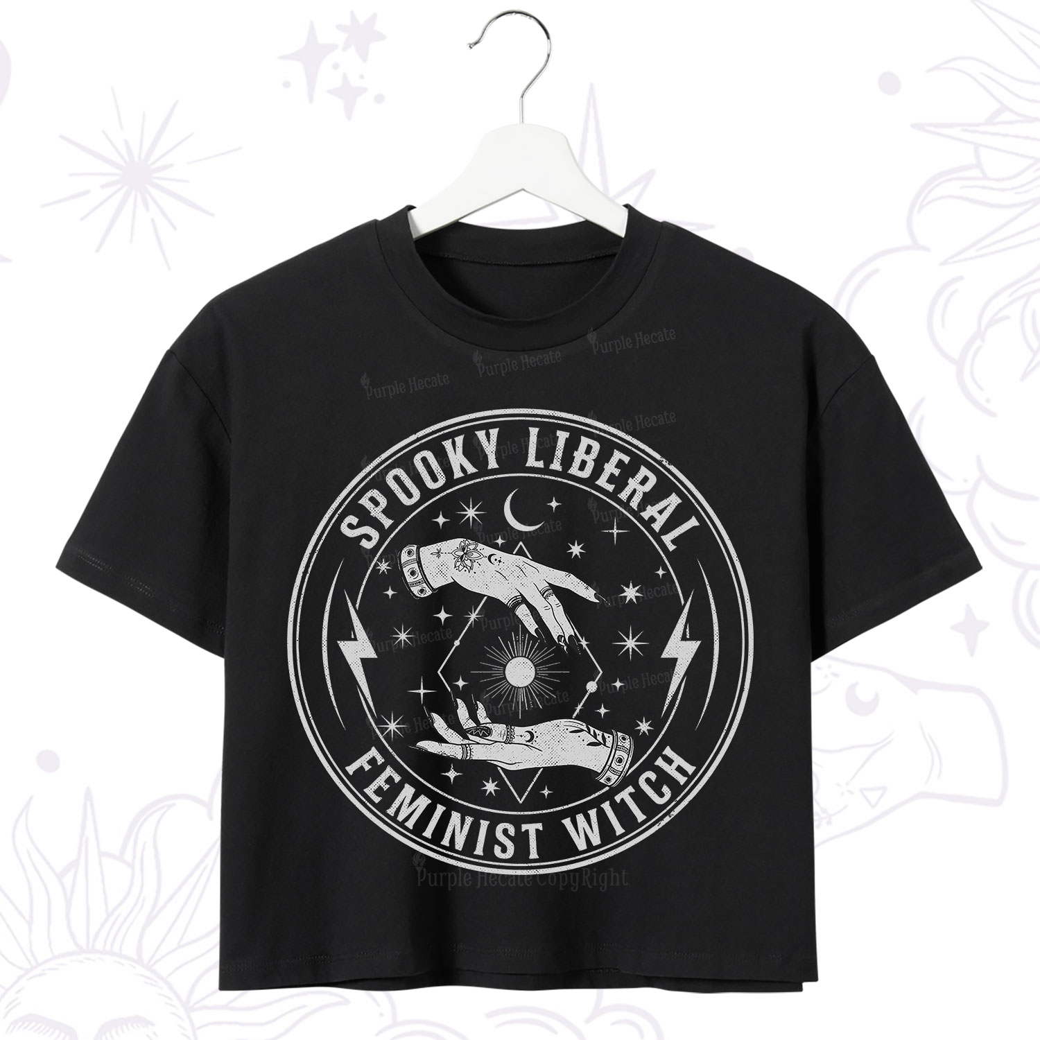 Purplehecate Spooky Liberal Feminist Witch Crop T-Shirt