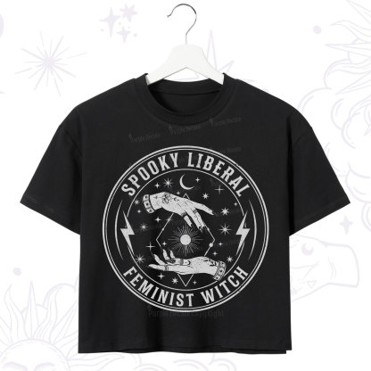 Purplehecate Spooky Liberal Feminist Witch Crop T-Shirt