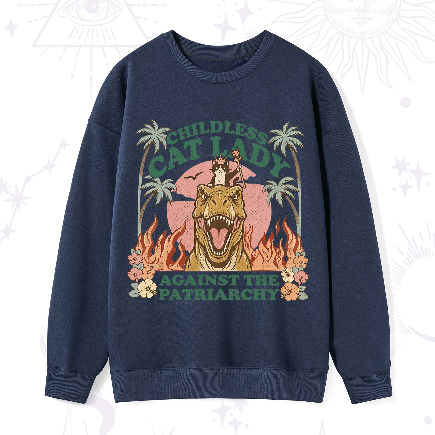 Purplehecate Childless Cat Lady Burn the Patriarchy Sweatshirt