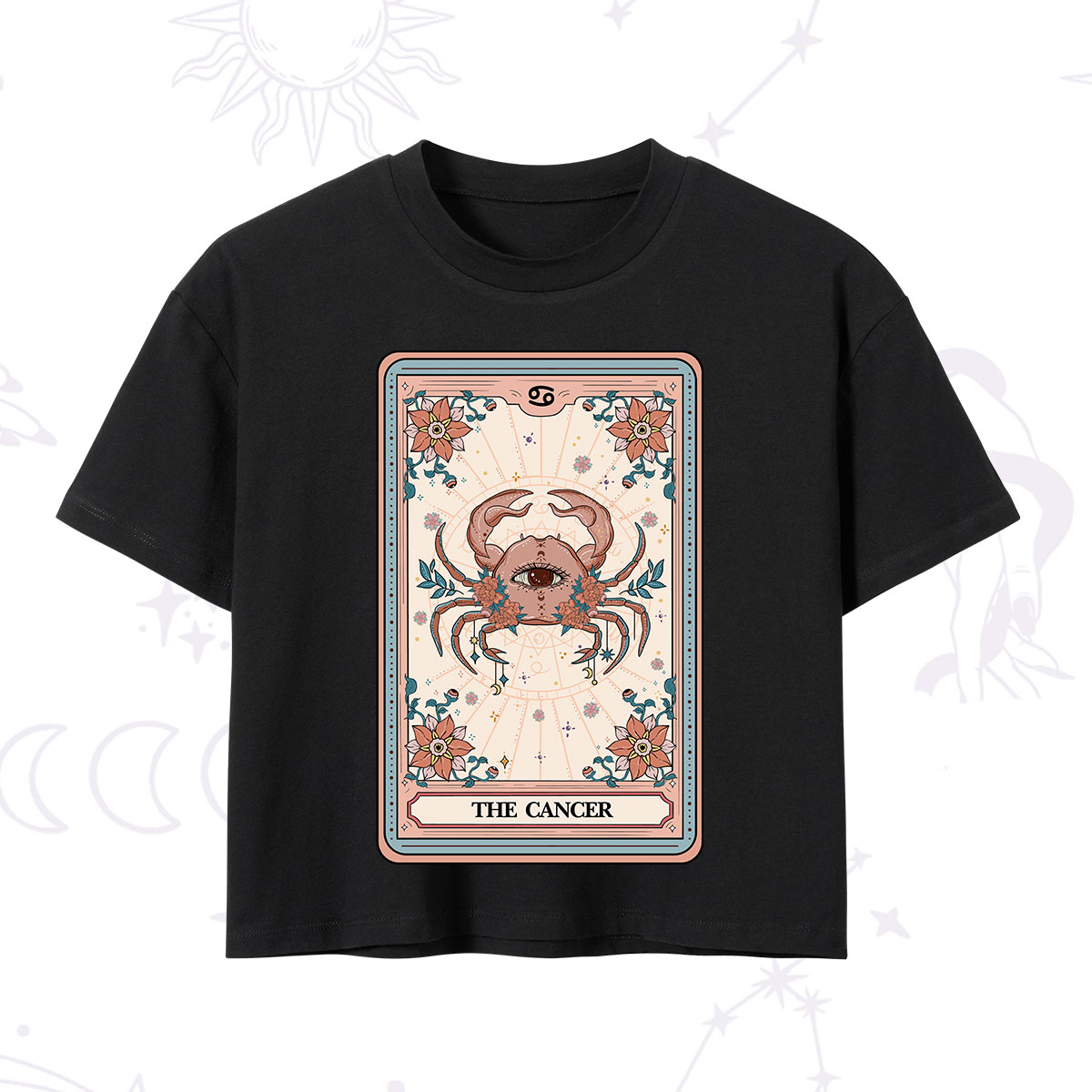 Purplehecate The Cancer Tarot Card Crop T-Shirt