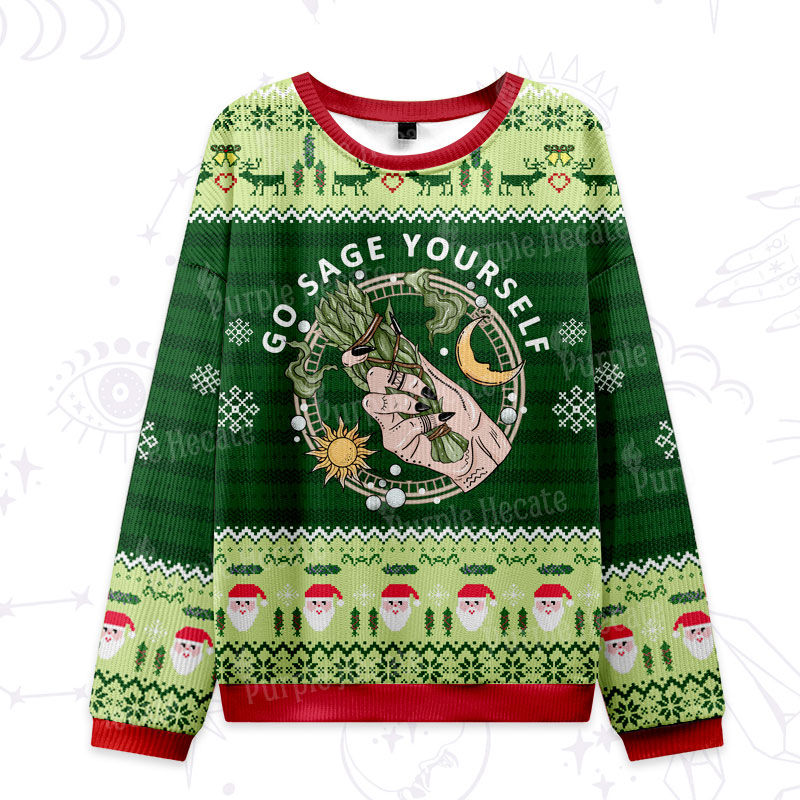 Purplehecate Go Sage Yourself Ugly Christmas Sweatshirts