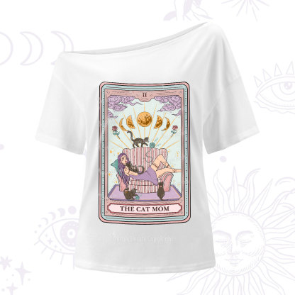 Purplehecate The Cat Mom Tarot One Shoulder T-Shirt