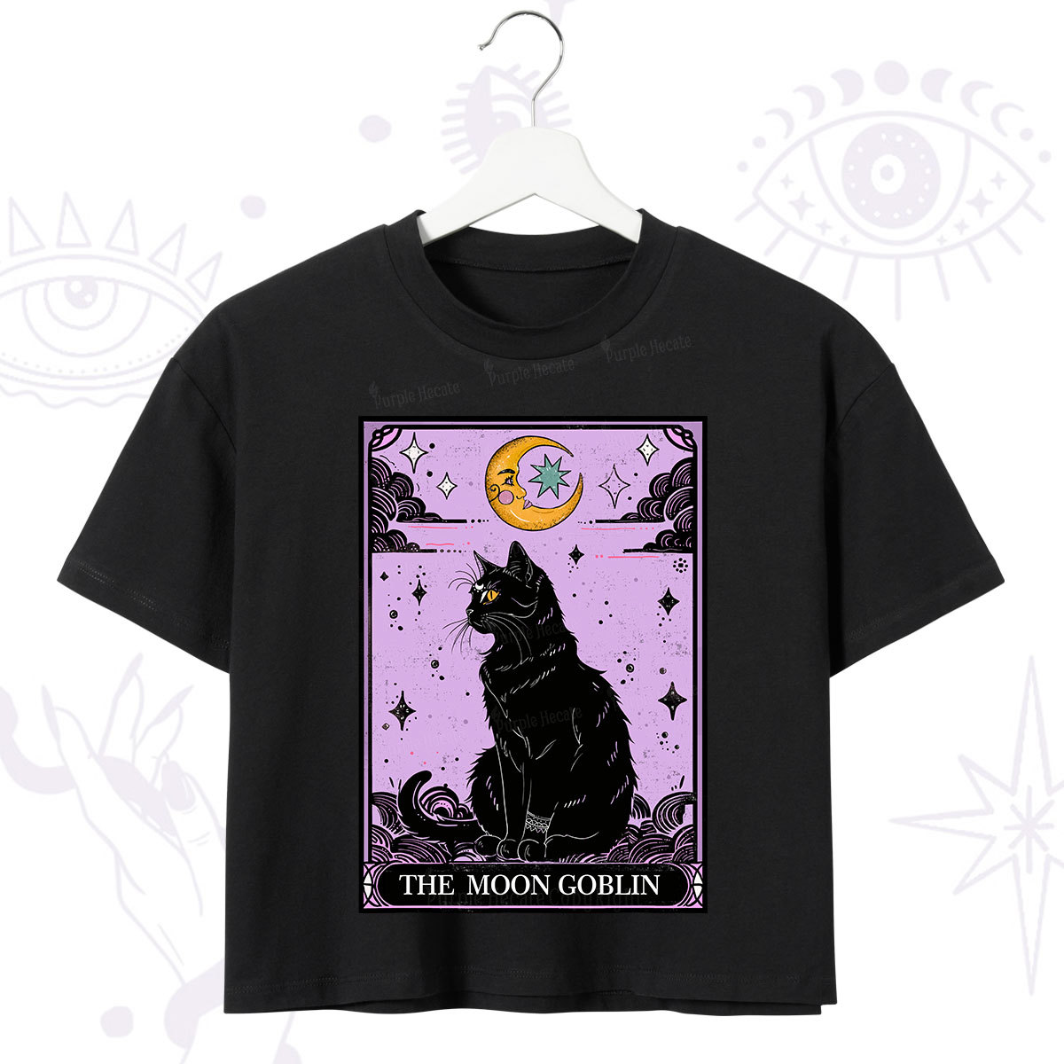 Purplehecate Magical Trash Baby Tarot Cat Crop T-Shirt