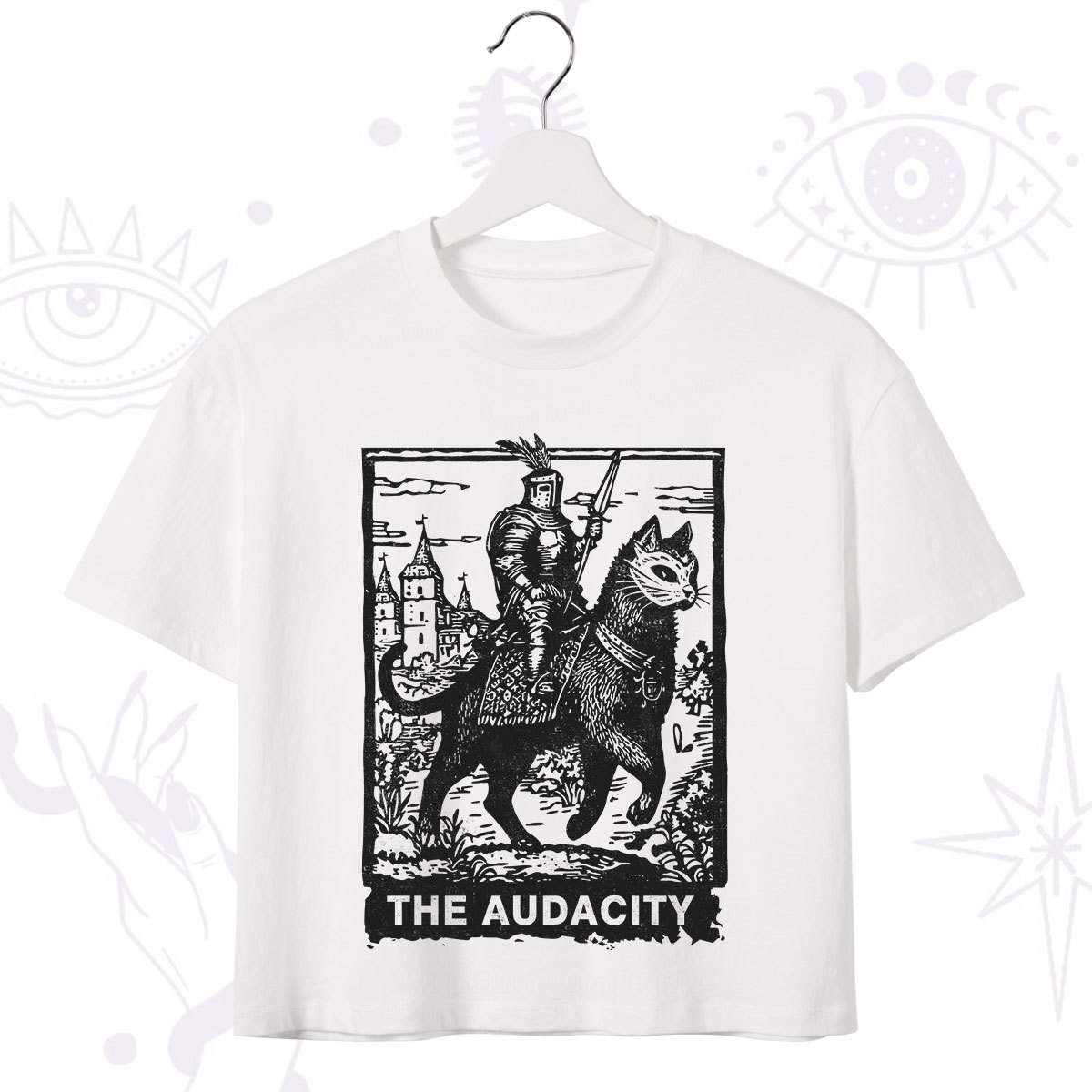 Purplehecate The Audacity Knight Cat Crop T-Shirt