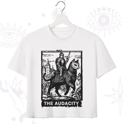 Purplehecate The Audacity Knight Cat Crop T-Shirt