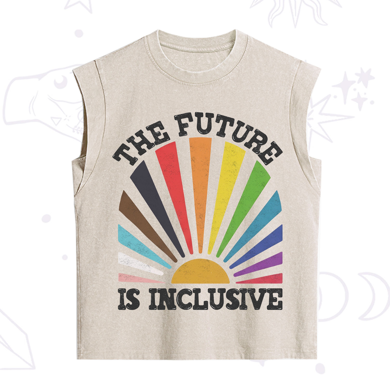 Purplehecate The Future Is Inclusive Rainbow Vintage Washed Tank