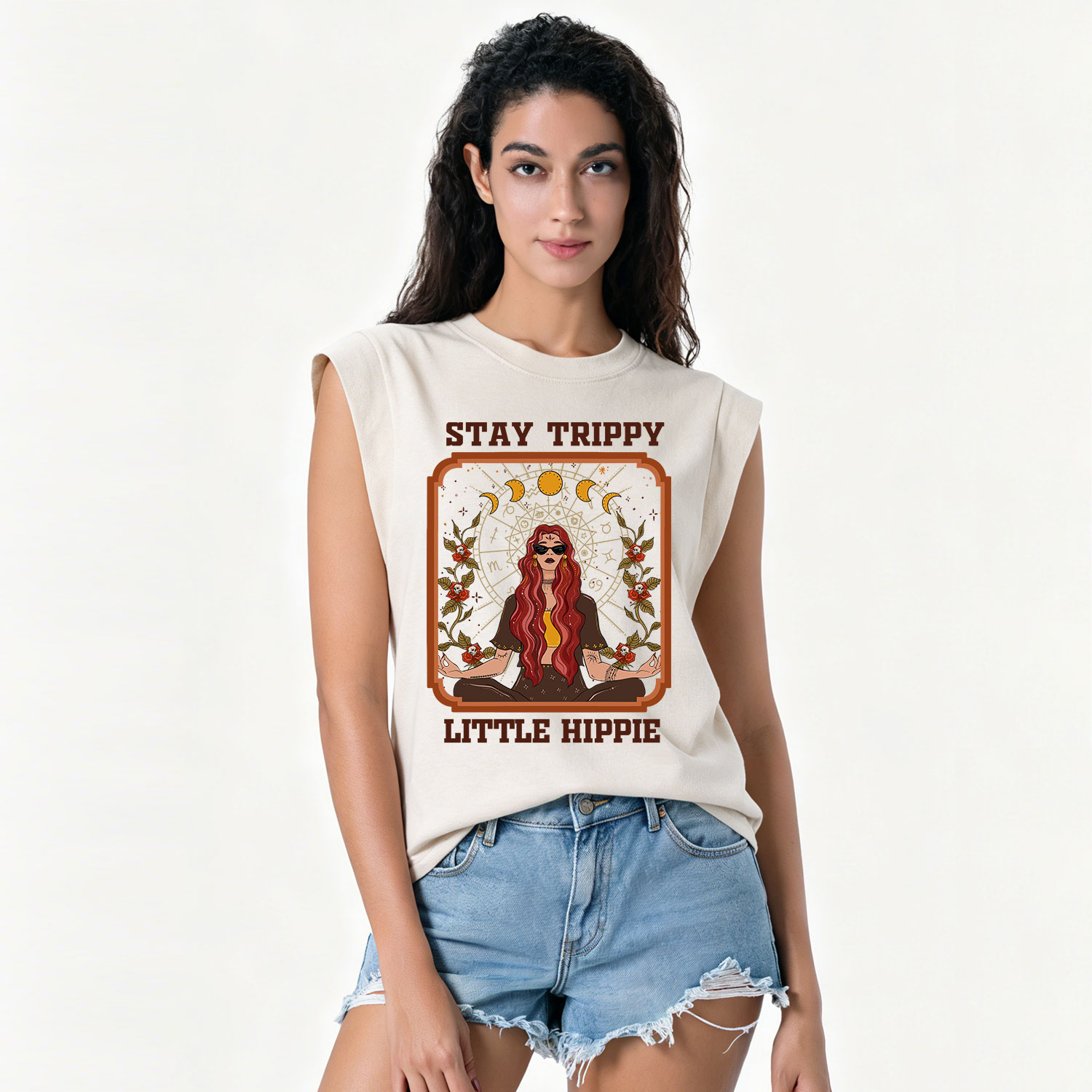 Purplehecate Stay Trippy Little Witchy Hippie Vintage Washed Tank