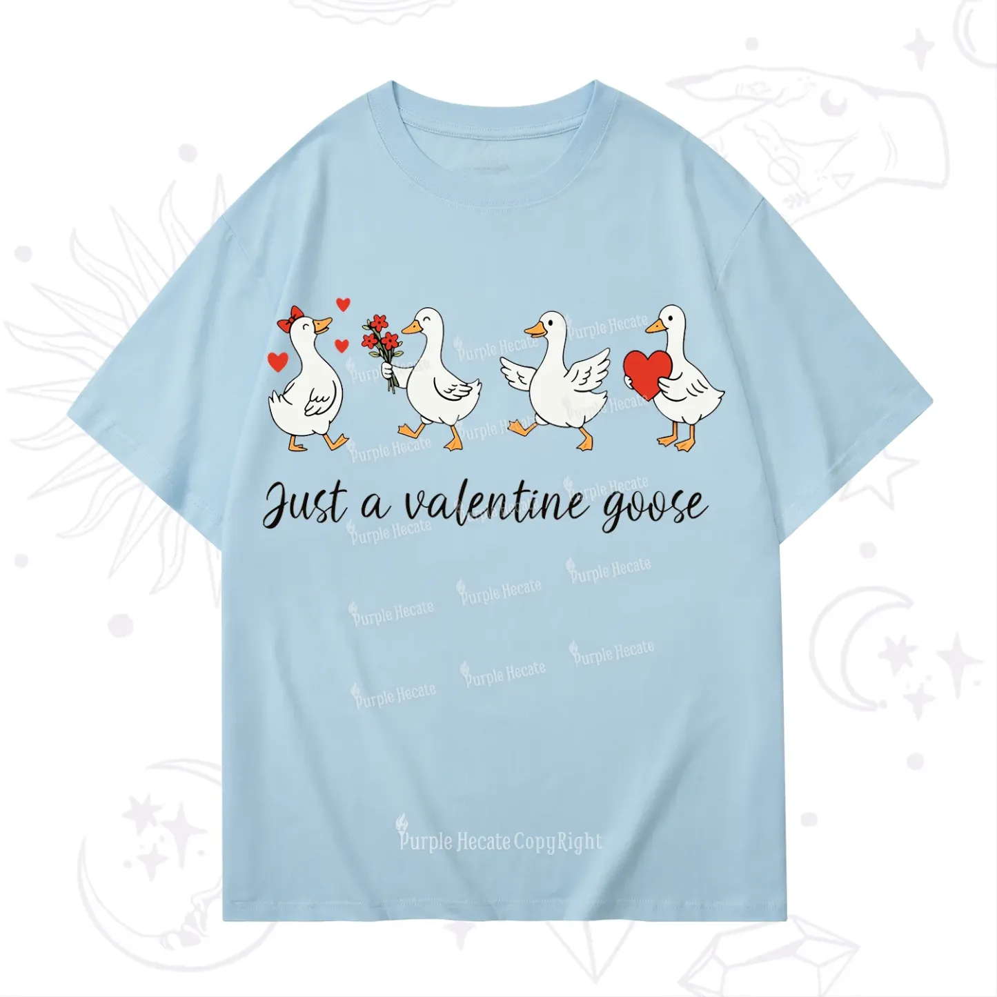 Purplehecate Just A Valentine Goose Valentine T-Shirt