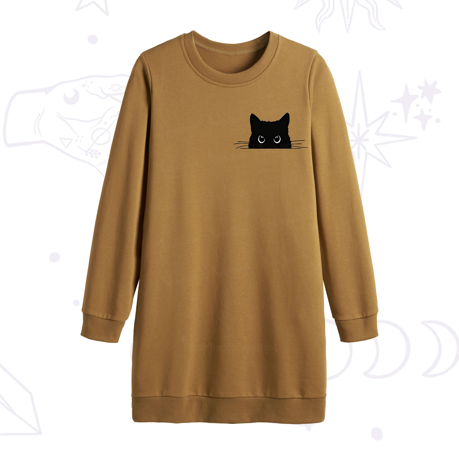 Purplehecate Black Cat Sweatshirt Dress