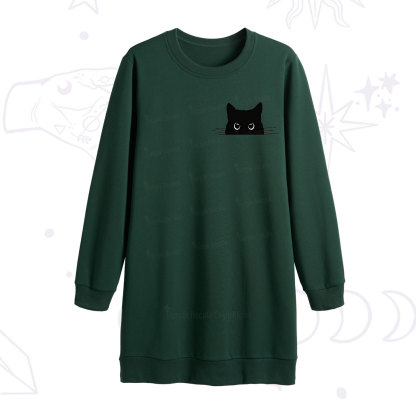 Purplehecate Black Cat Sweatshirt Dress
