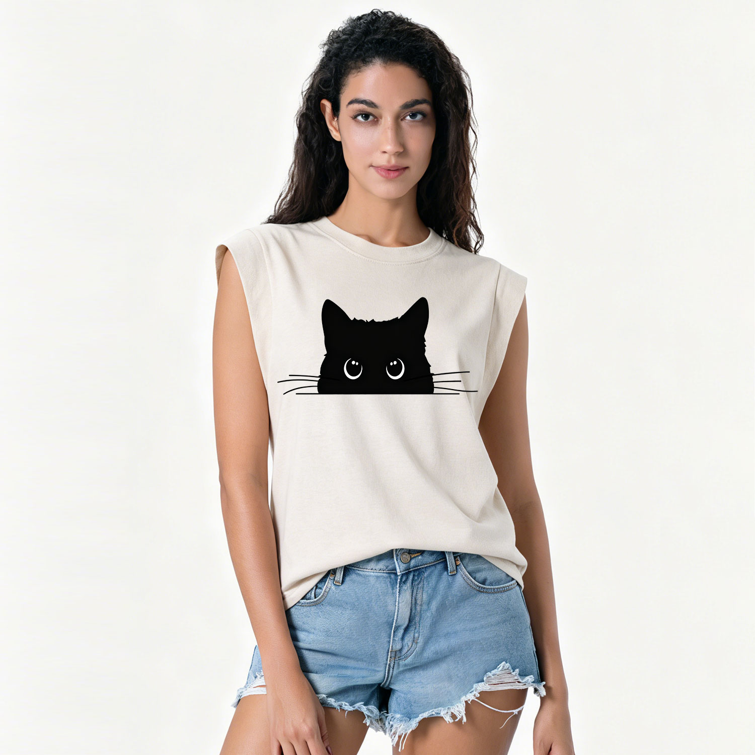 Purplehecate Black Cat Vintage Washed Tank