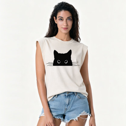 Purplehecate Black Cat Vintage Washed Tank