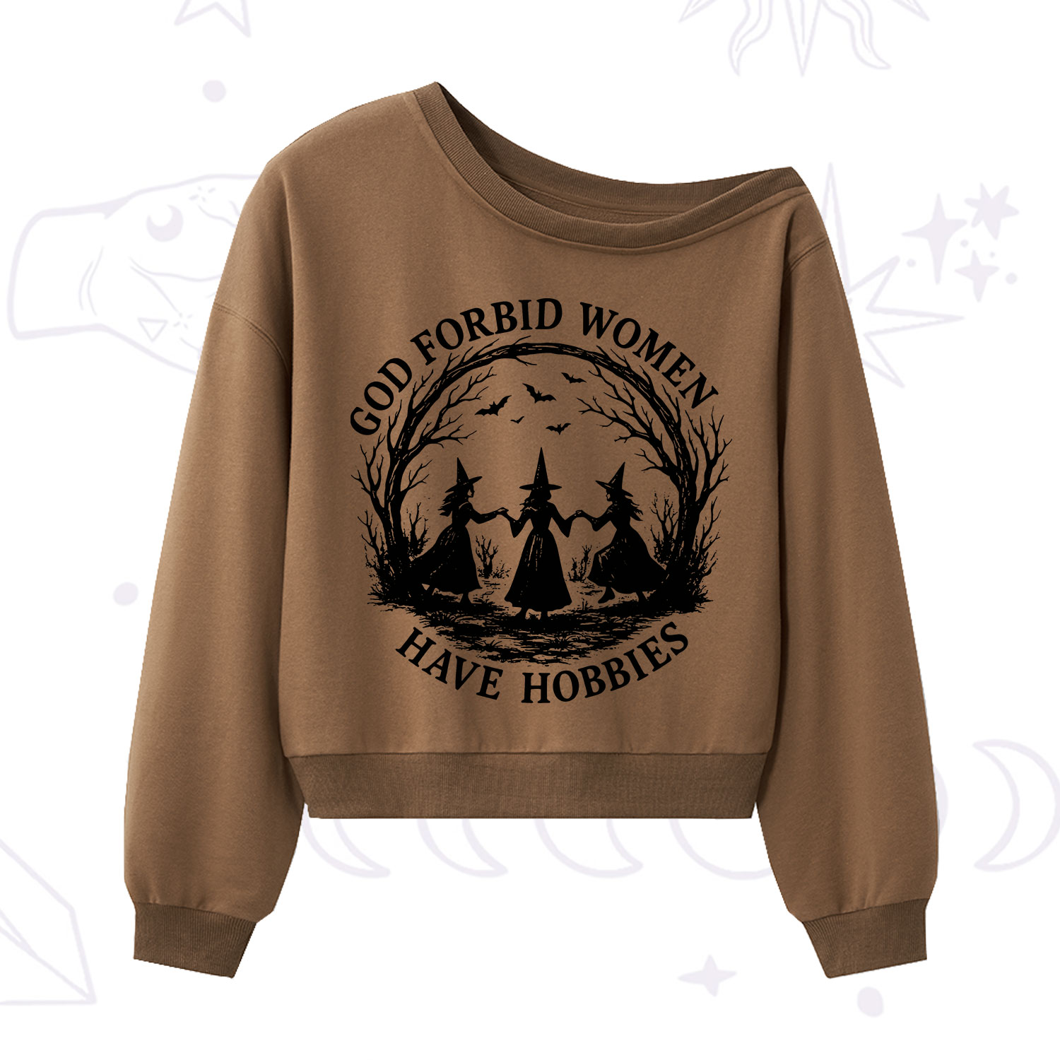 Purplehecate God Forbid Women Have Hobbies One Shoulder Sweatshirt