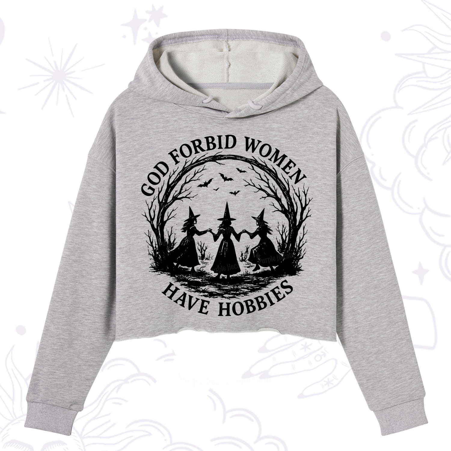 Purplehecate God Forbid Women Have Hobbies Crop Hoodie