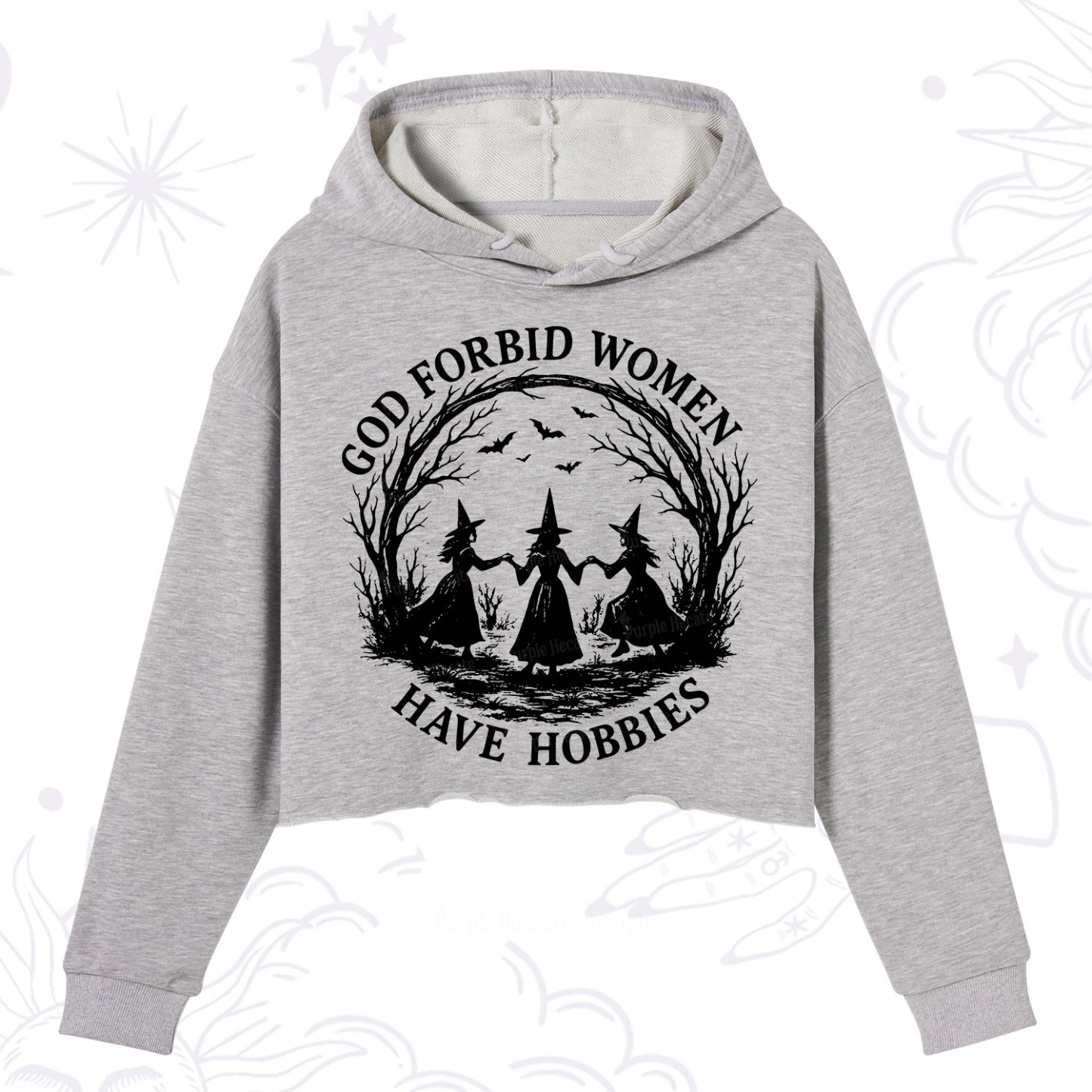Purplehecate God Forbid Women Have Hobbies Crop Hoodie