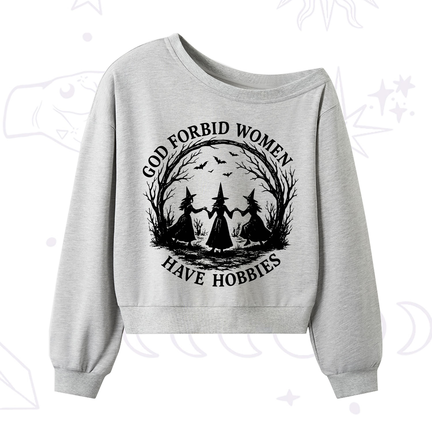 Purplehecate God Forbid Women Have Hobbies One Shoulder Sweatshirt