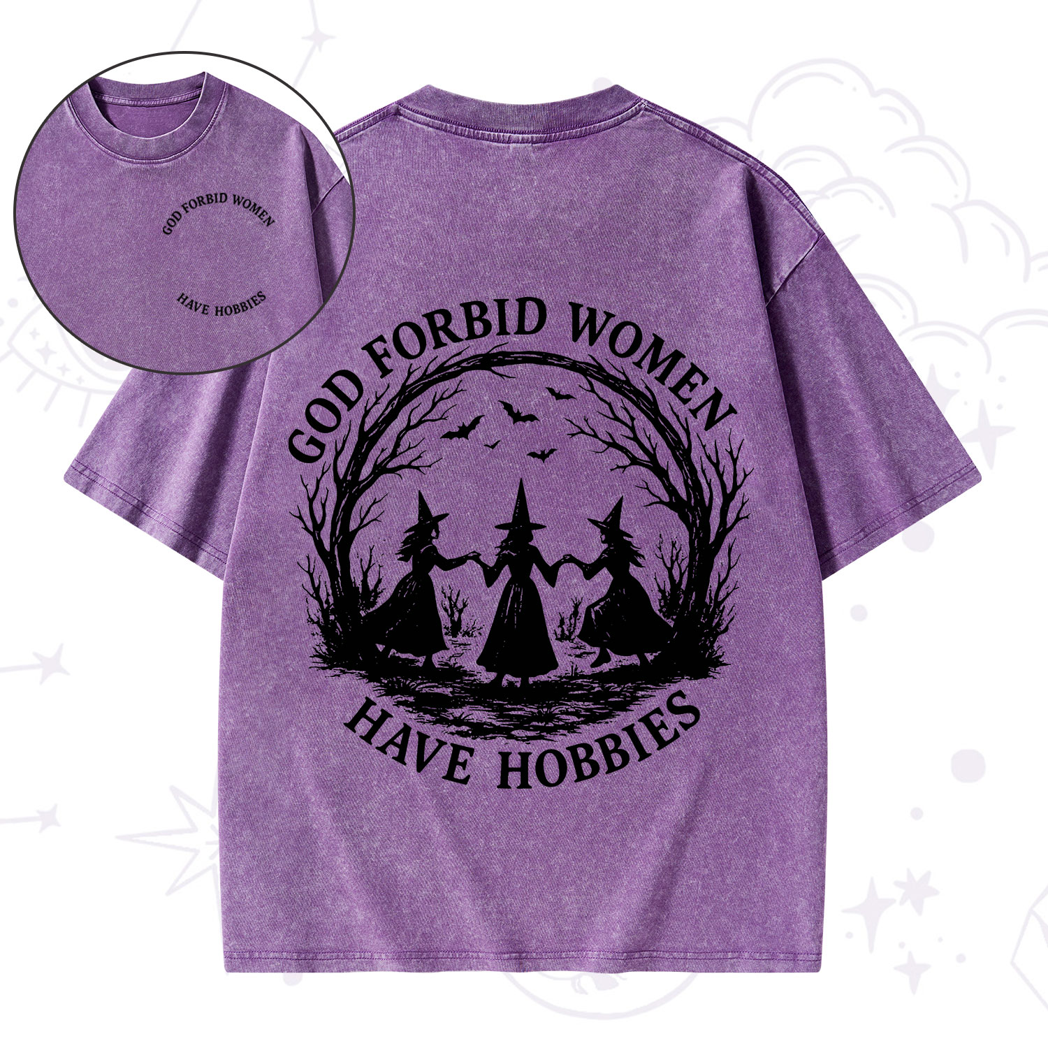 Purplehecate God Forbid Women Have Hobbies Washed T-Shirt