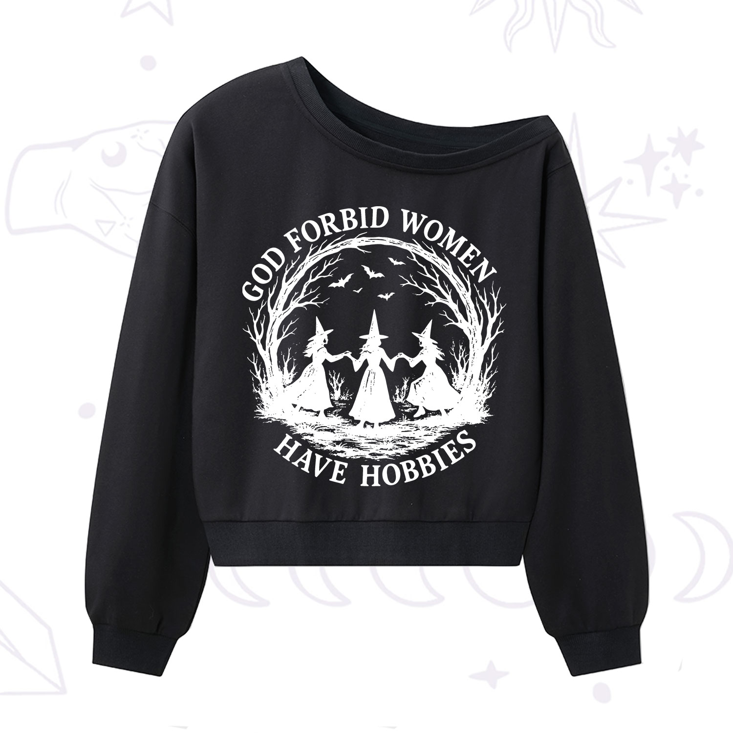 Purplehecate God Forbid Women Have Hobbies One Shoulder Sweatshirt