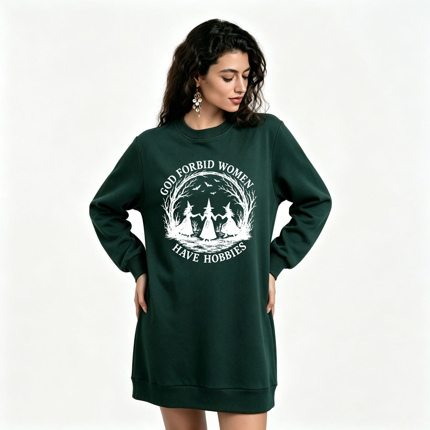 Purplehecate God Forbid Women Have Hobbies Sweatshirt Dress