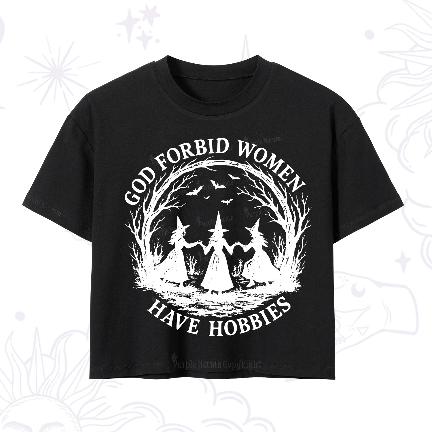 Purplehecate God Forbid Women Have Hobbies Crop T-Shirt