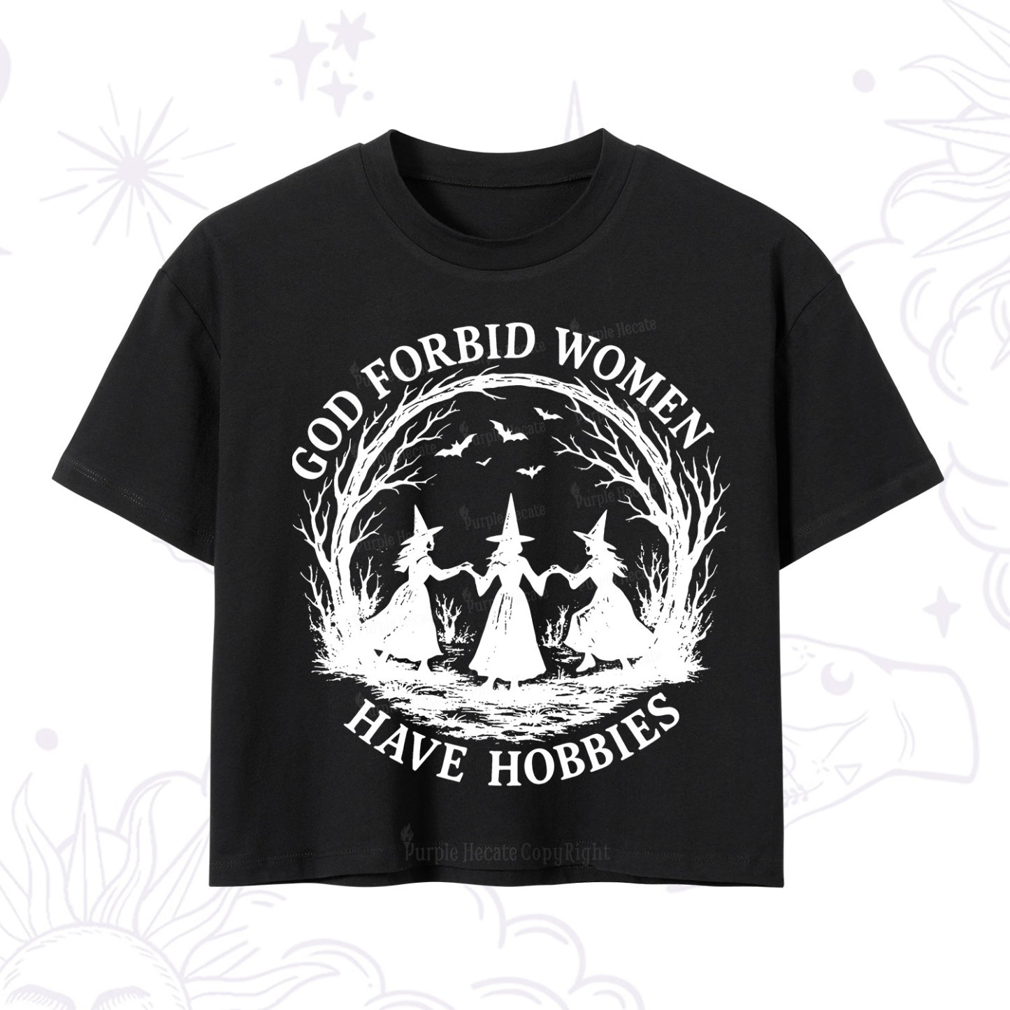 Magic Purplehecate God Forbid Women Have Hobbies Crop T-Shirt