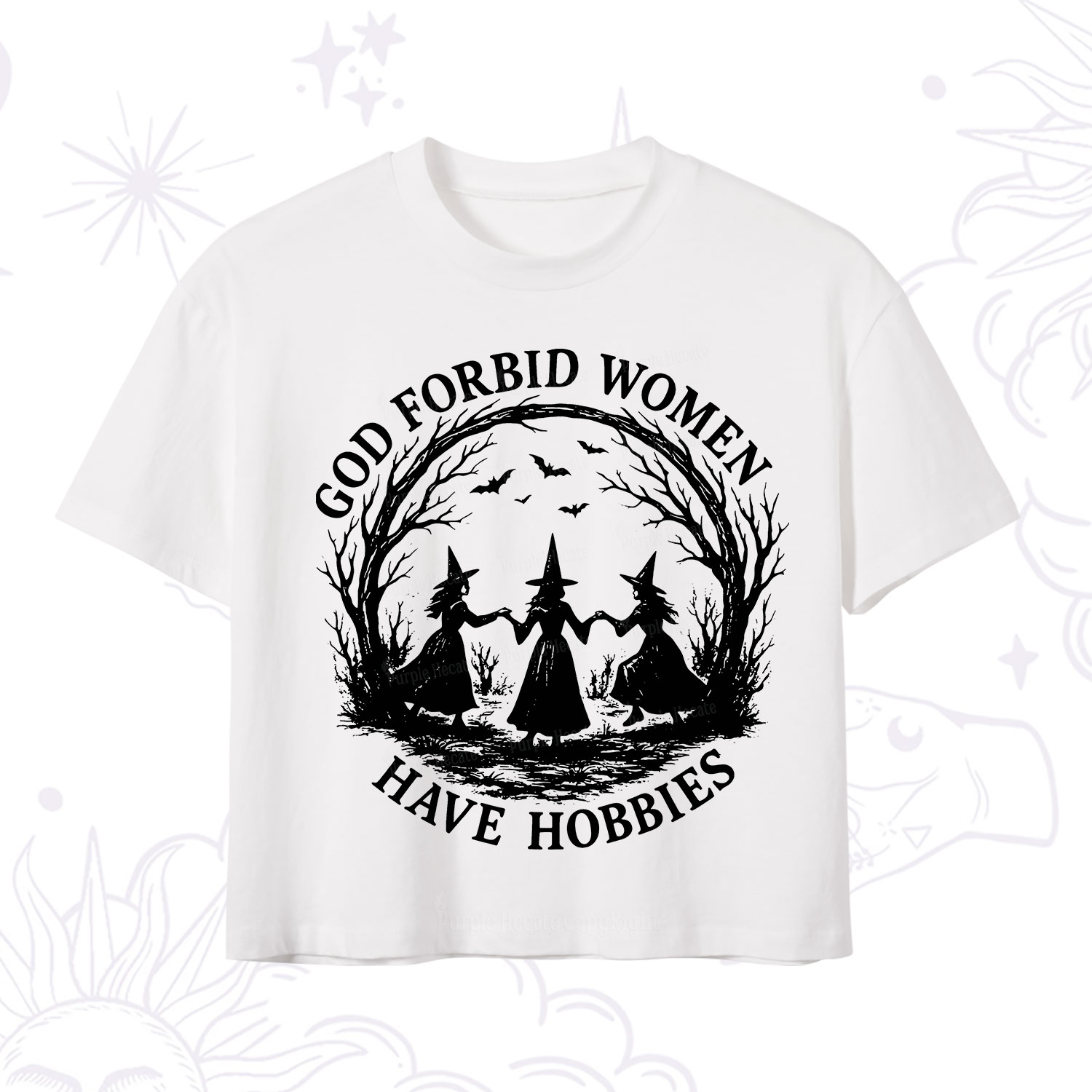 Purplehecate God Forbid Women Have Hobbies Crop T-Shirt