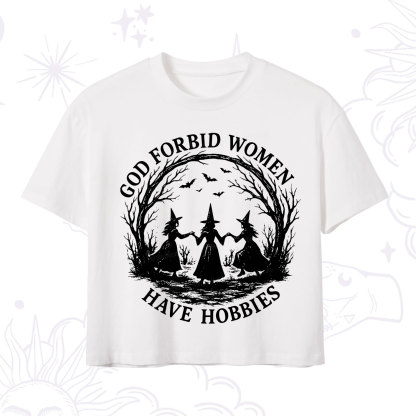 Purplehecate God Forbid Women Have Hobbies Crop T-Shirt
