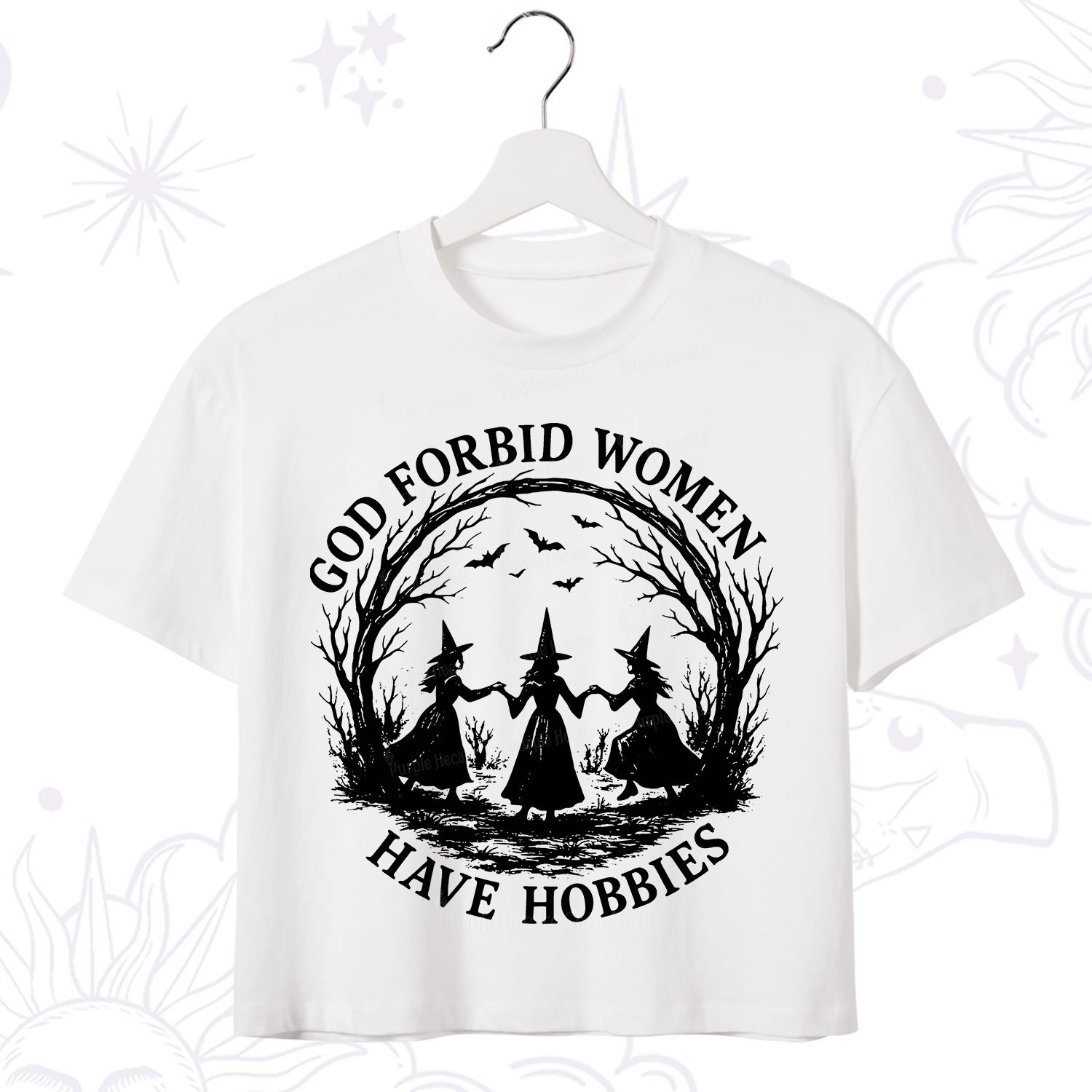 Purplehecate God Forbid Women Have Hobbies Crop T-Shirt