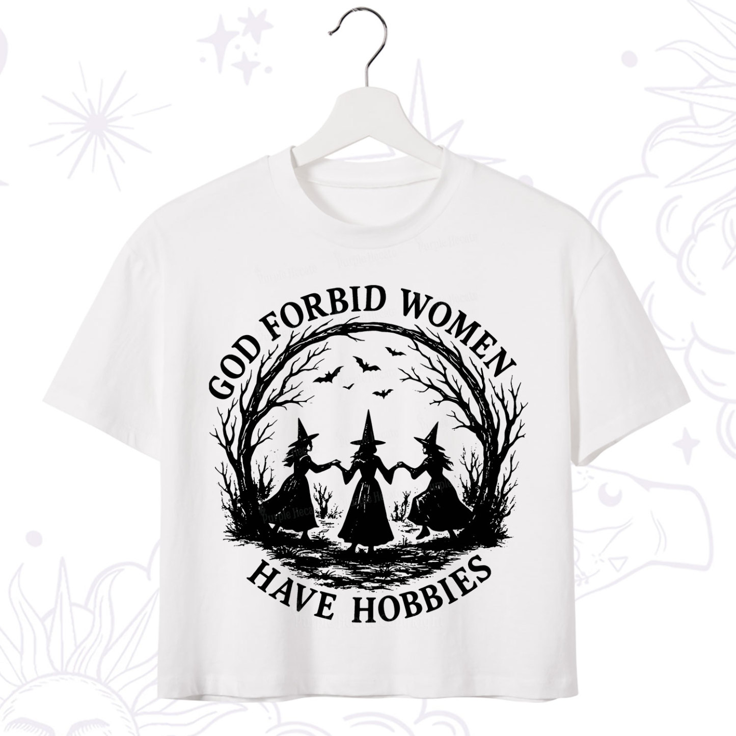 Purplehecate God Forbid Women Have Hobbies Crop T-Shirt