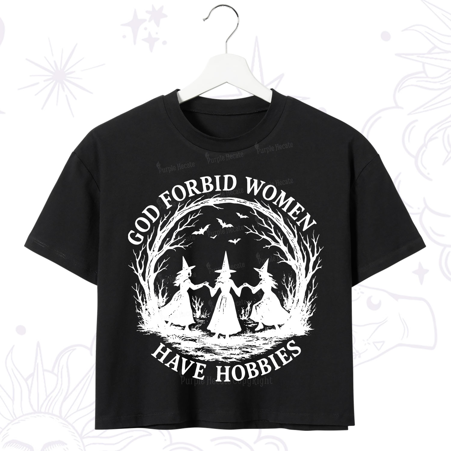 Purplehecate God Forbid Women Have Hobbies Crop T-Shirt