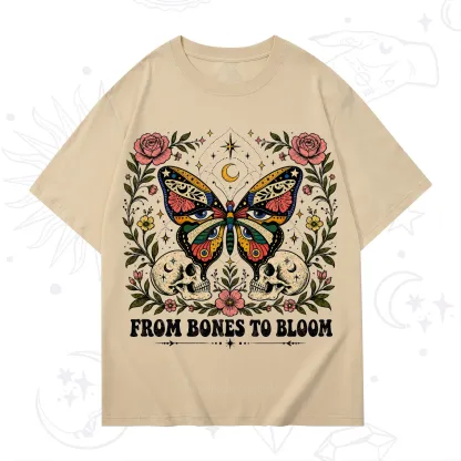 Purplehecate From Bones to Bloom Butterfly T-Shirt