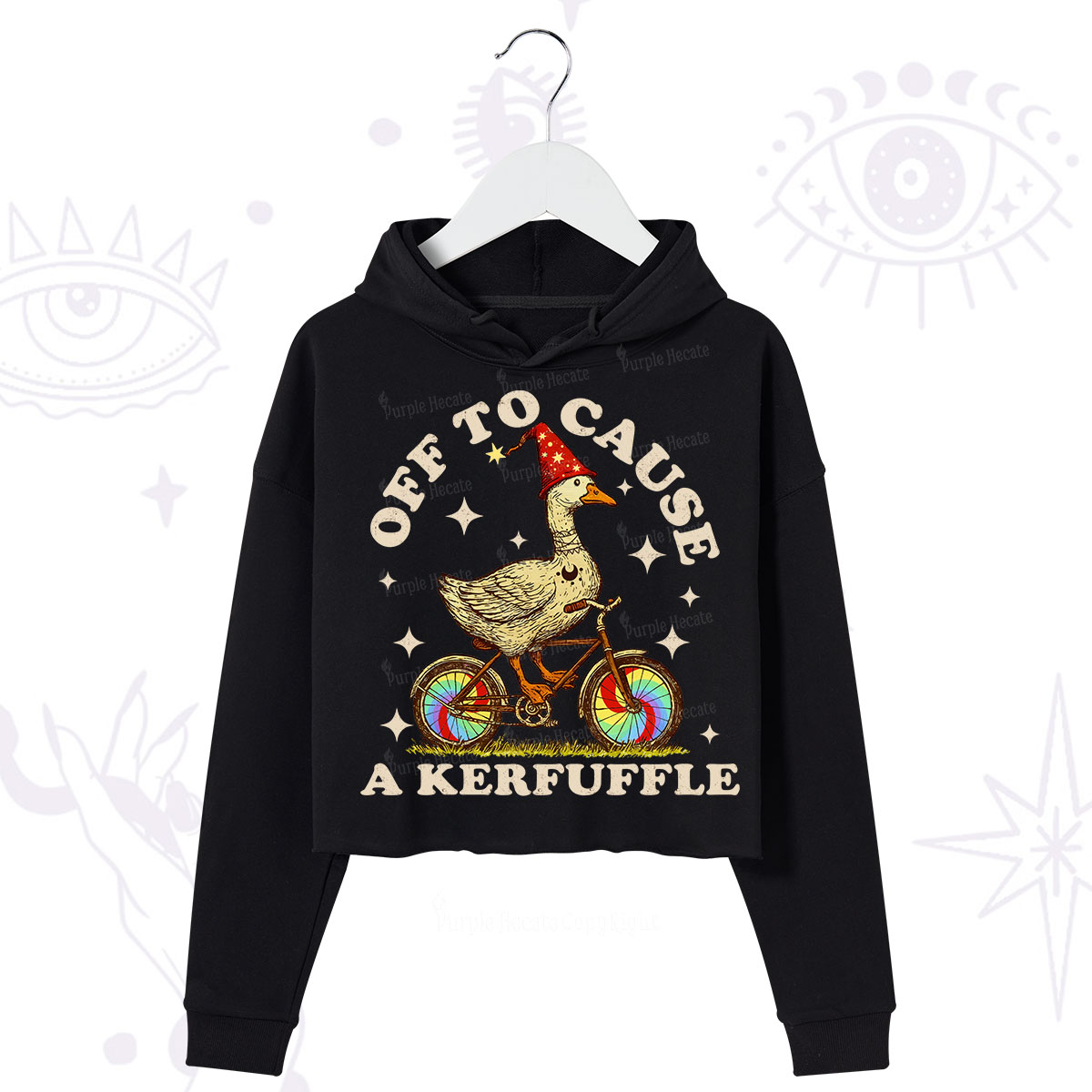 Purplehecate Off to Cause a Kerfuffle Goose Crop Hoodie