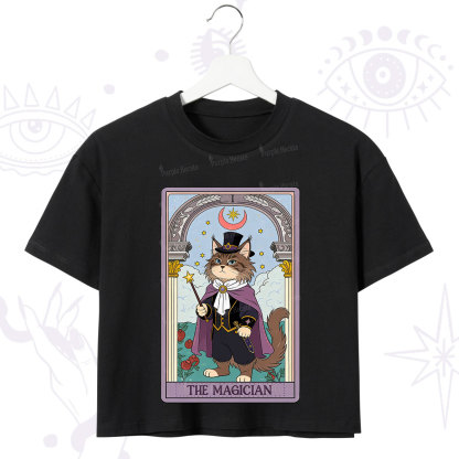 Purplehecate The Magician Cat Tarot Crop T-Shirt