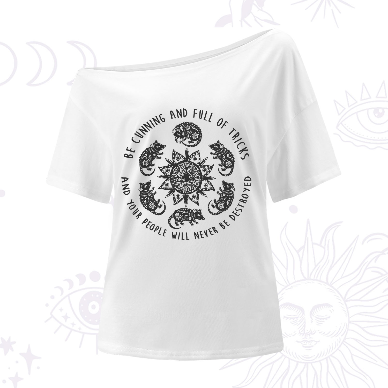 Purplehecate Cunning Possum Protection Spell One Shoulder T-Shirt