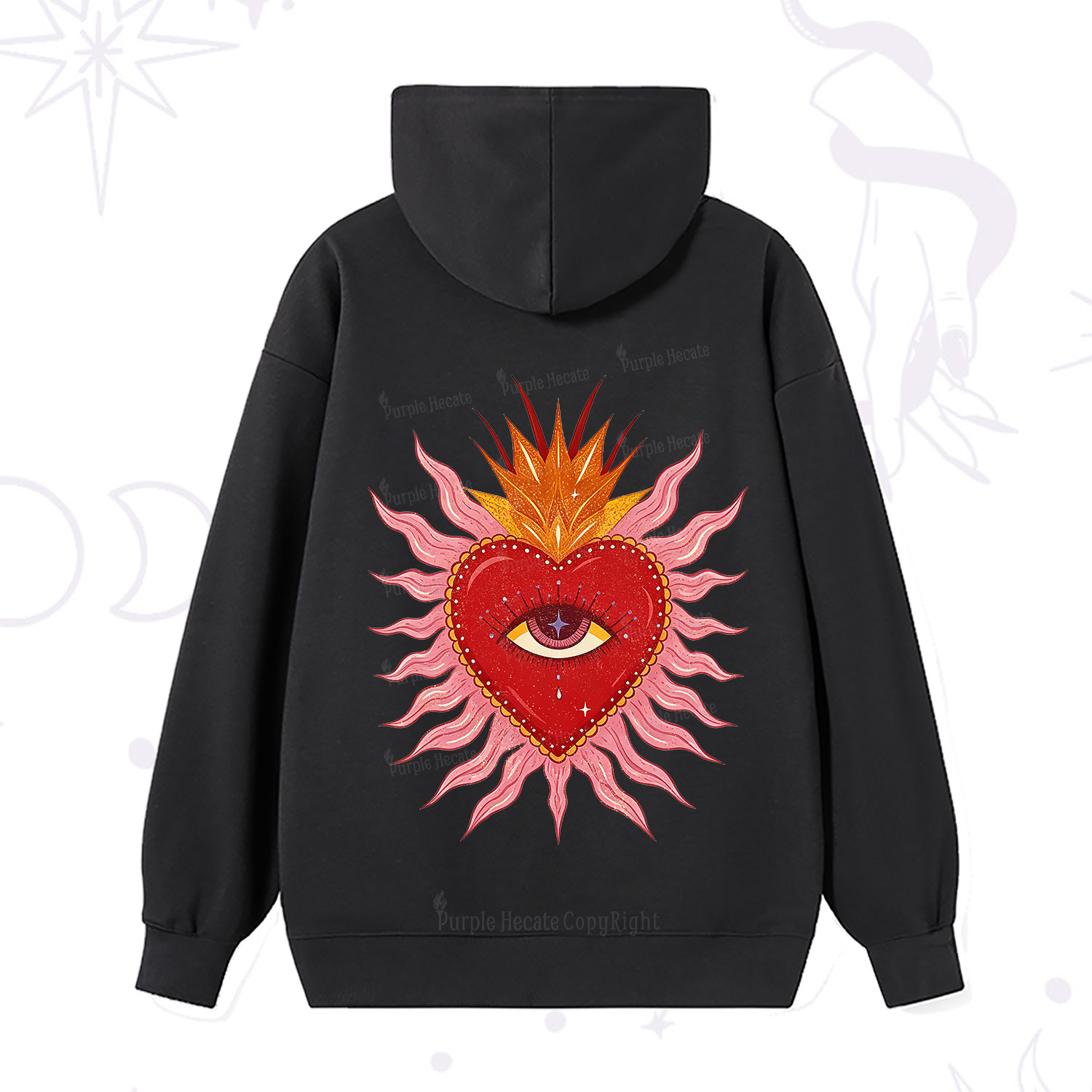 Purplehecate Sacred Flame Heart Hoodie