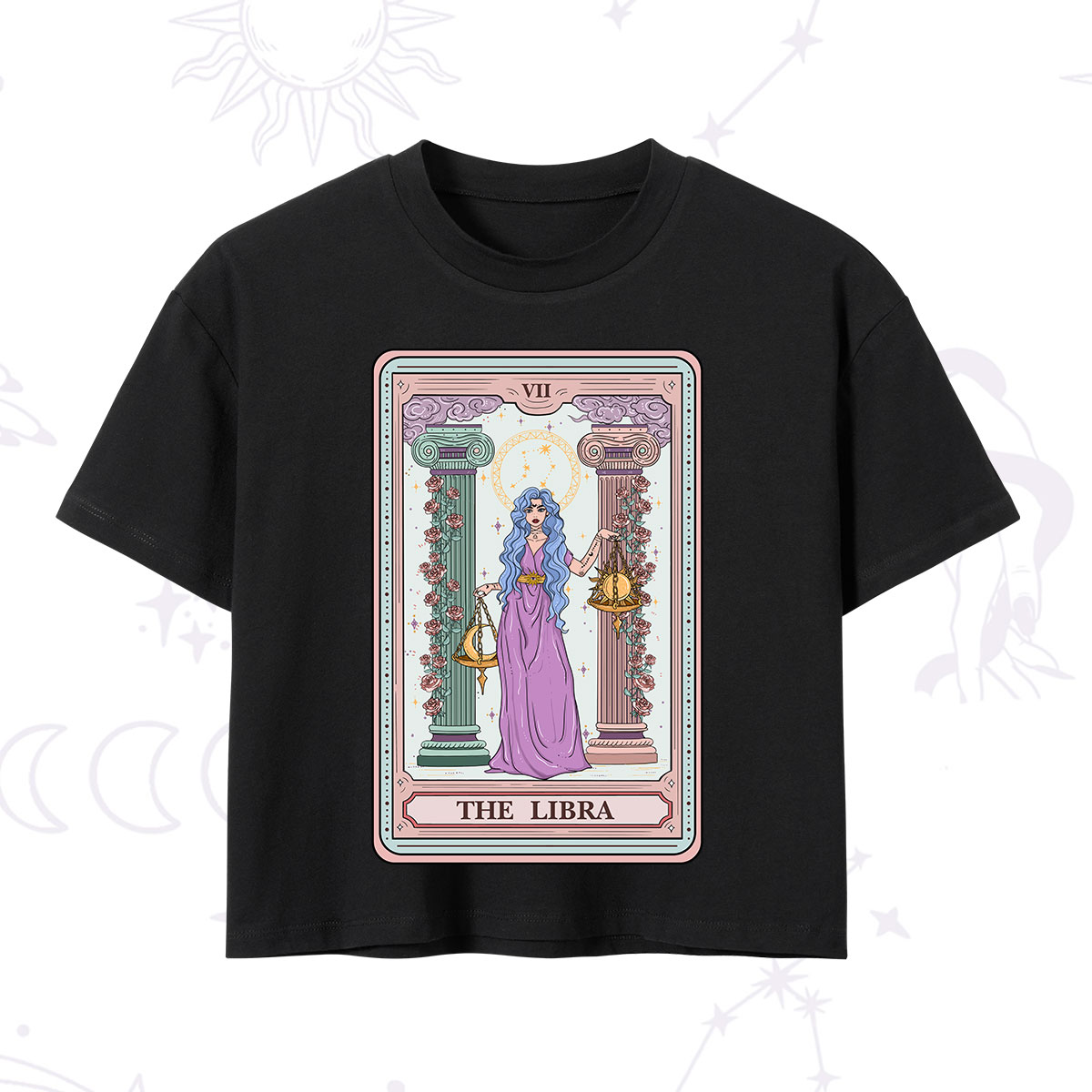 Purplehecate The Libra Goddess Tarot Crop T-Shirt