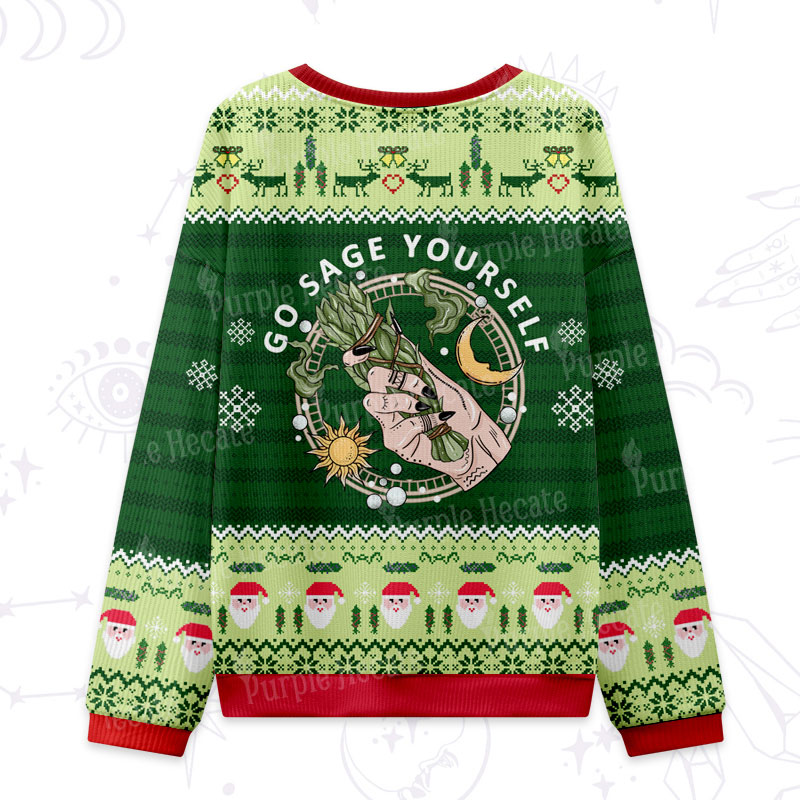 Purplehecate Go Sage Yourself Ugly Christmas Sweatshirts