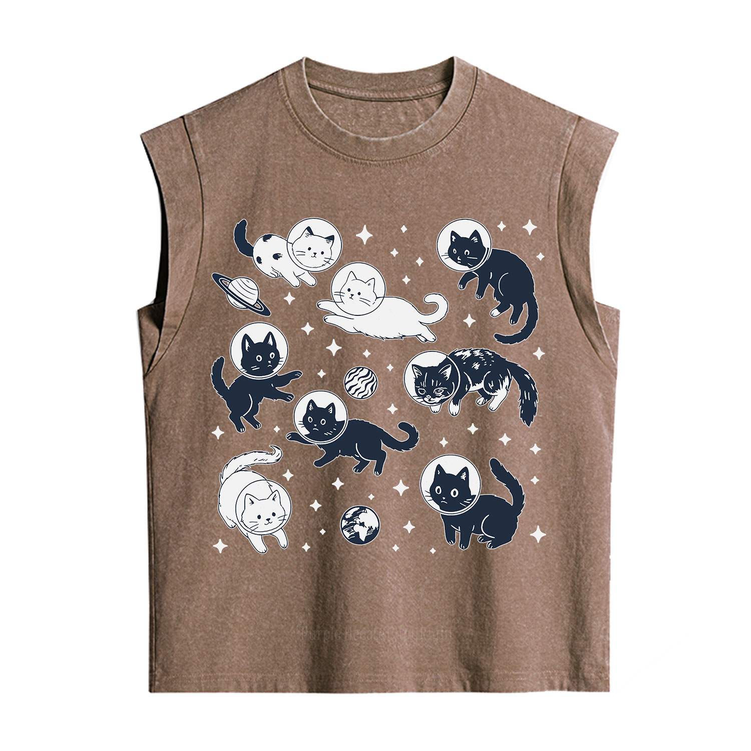 Purplehecate Cats in Space Vintage Washed Tank