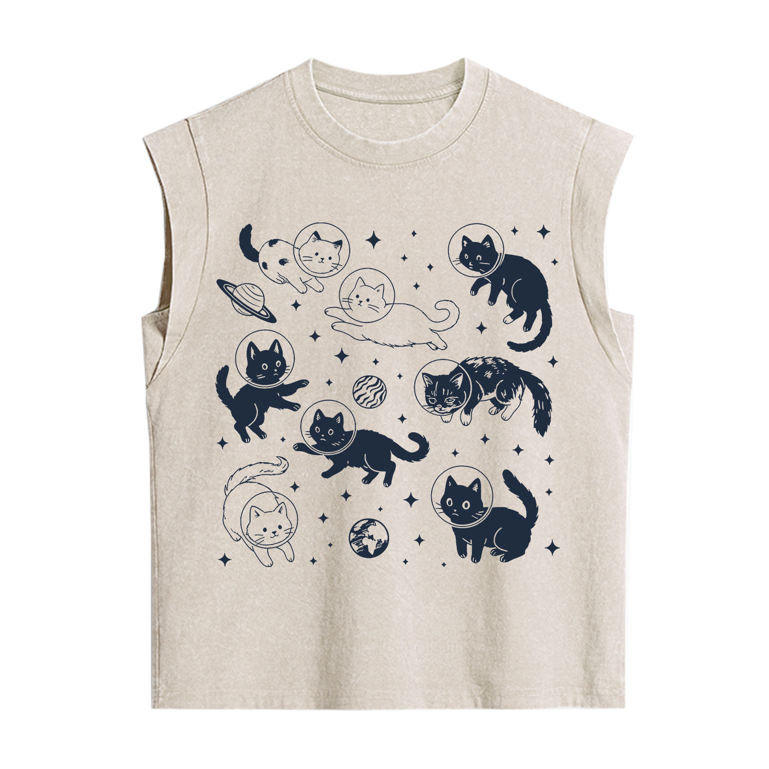 Purplehecate Cats in Space Vintage Washed Tank