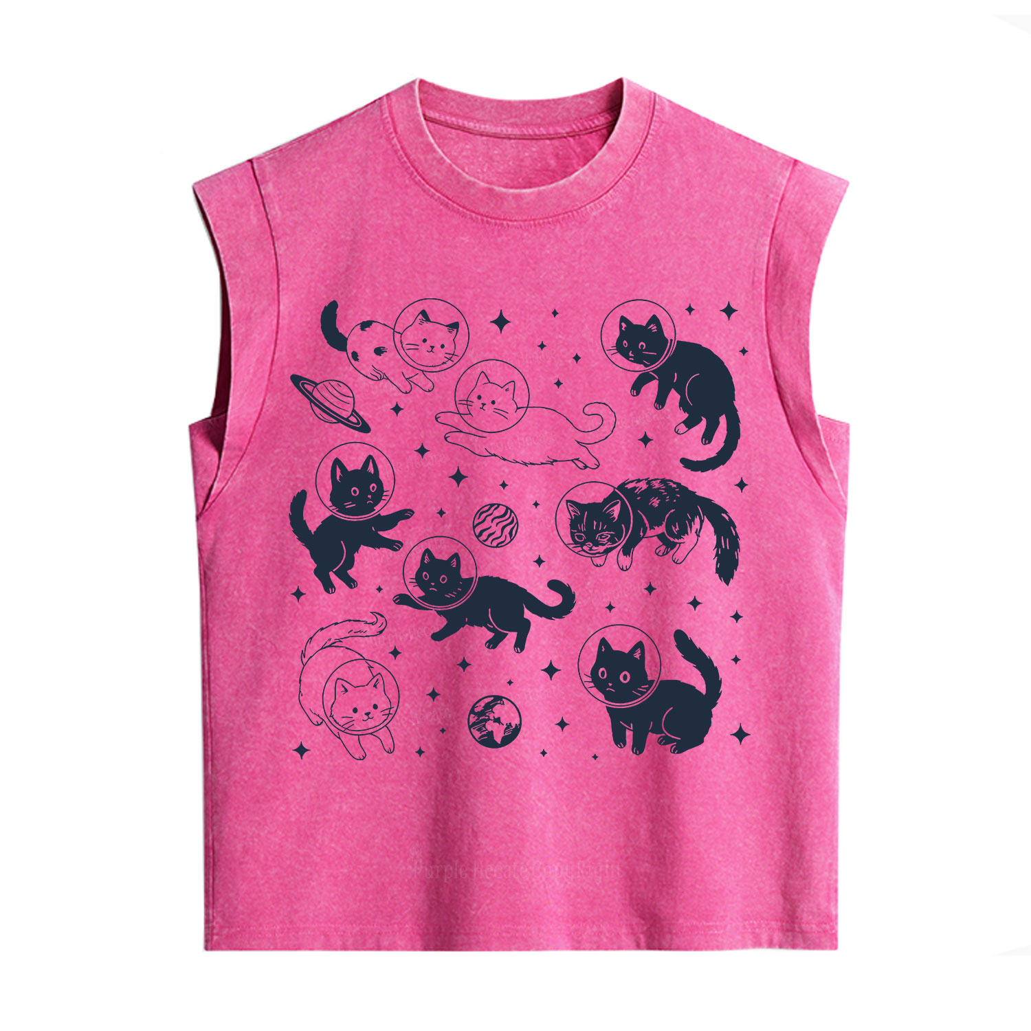 Purplehecate Cats in Space Vintage Washed Tank