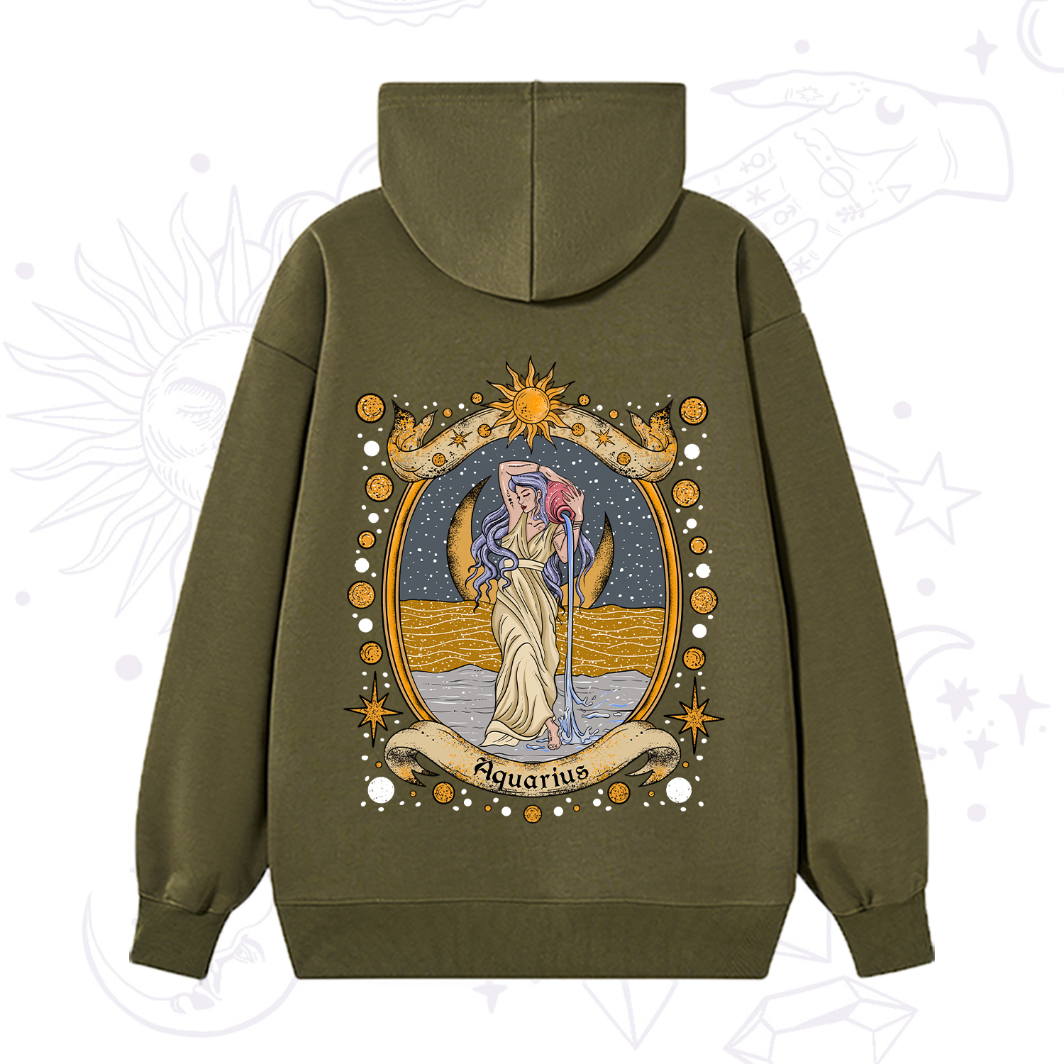 Purplehecate Celestial Aquarius Zodiac Hoodie